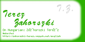 terez zahorszki business card